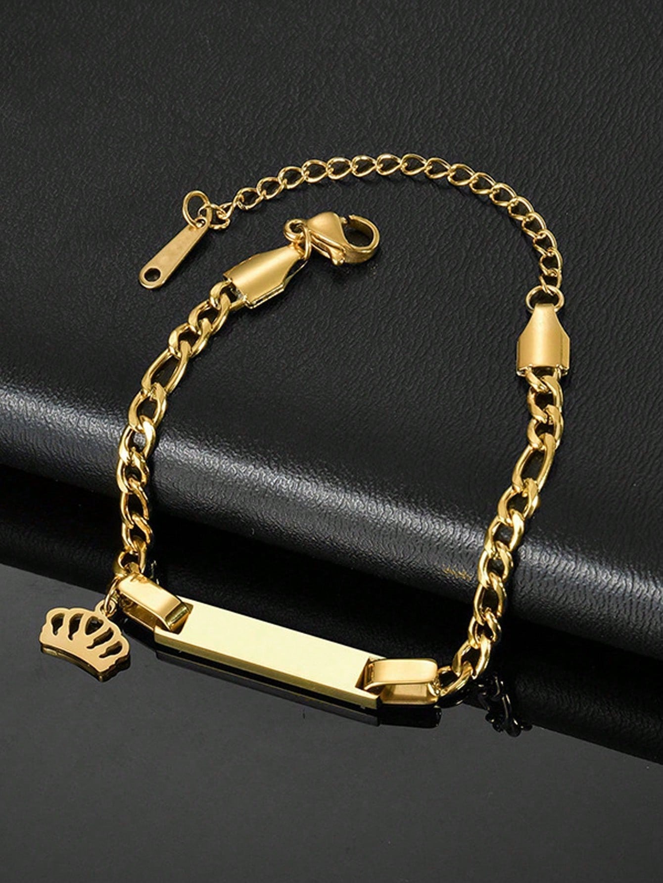 Personalized Baby Name Bracelets for Boys and Girls Custom Gold-Plated Stainless Steel Bar ID Bracelets